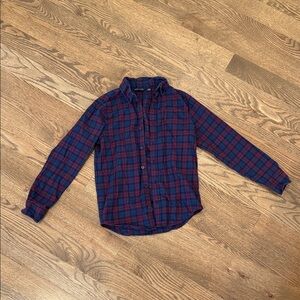 Janie and Jack Red and Blue Plaid Button Down Shirt